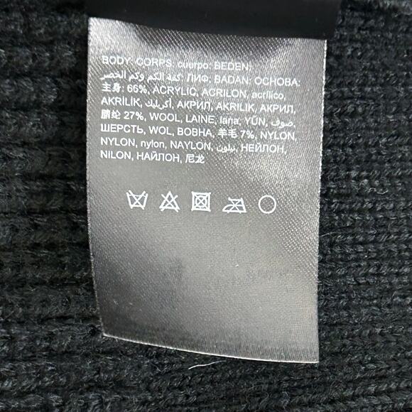 Bebe Longline Open Front Ribbed Knit Duster Cardigan Black - Picture 10 of 11